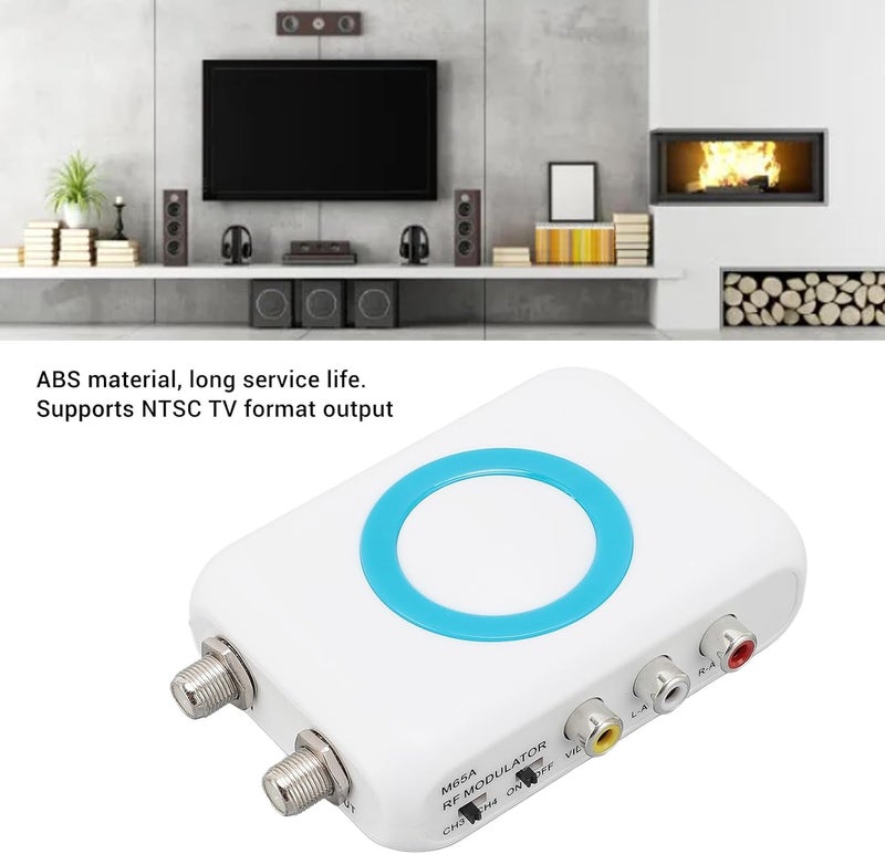 Bewinner Digital RF Modulator, M65A NTSC RF Modulator Coaxial Converter Adapter, HD VHF Demodulator Converter, AV to RF CH3 CH4 Modulator for CATV System - Image 2